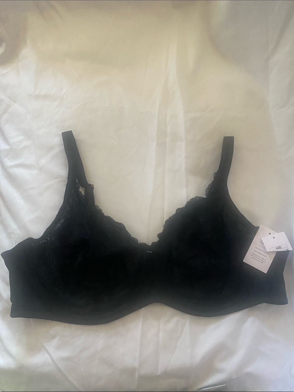 Auden Black Lace Wireless Bra Size 42D
